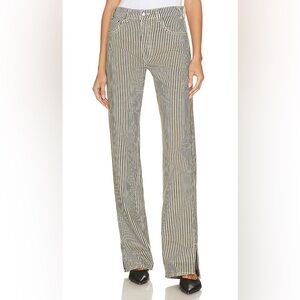 Anine Bing Black and White Striped Trousers